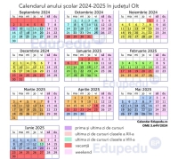 Calendarul anului școlar 2024-2025 pentru județul Olt